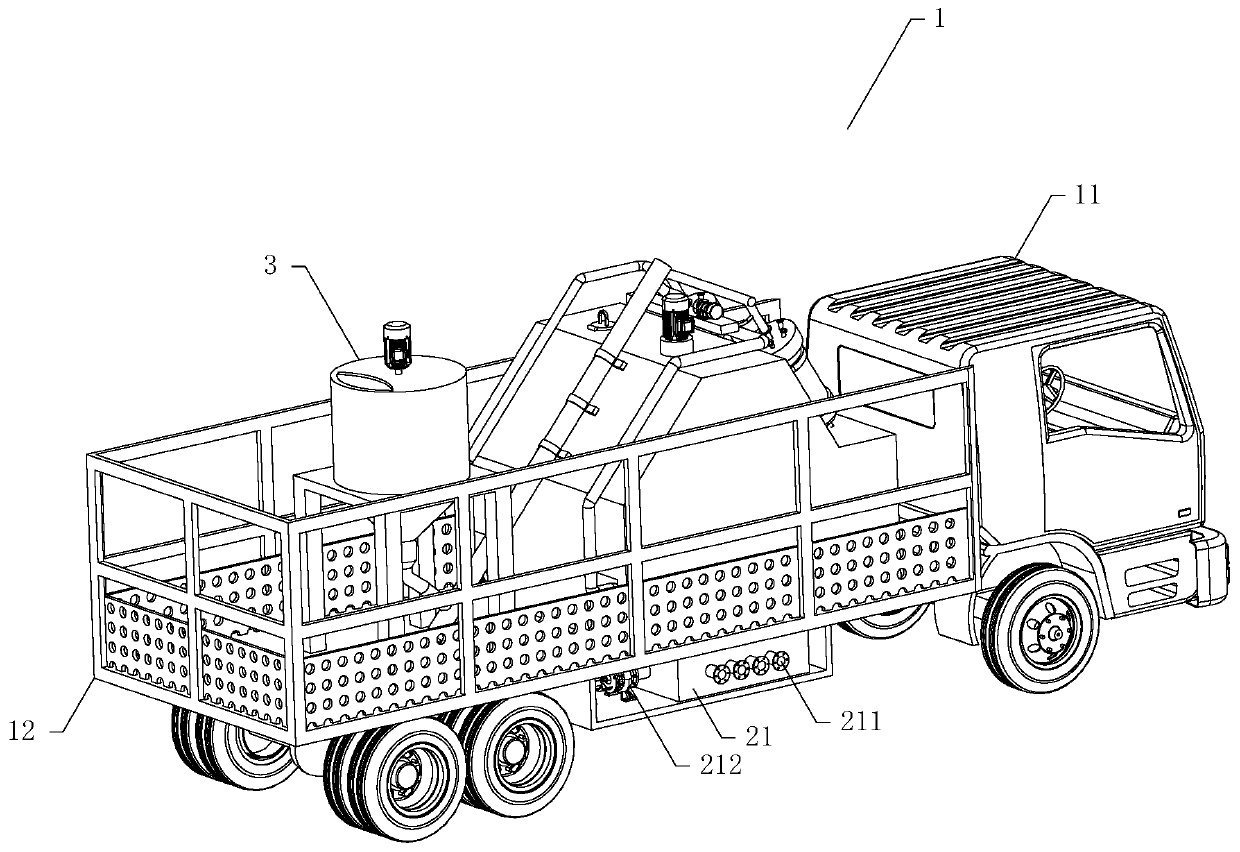 Efficient environment-friendly mixing vehicle