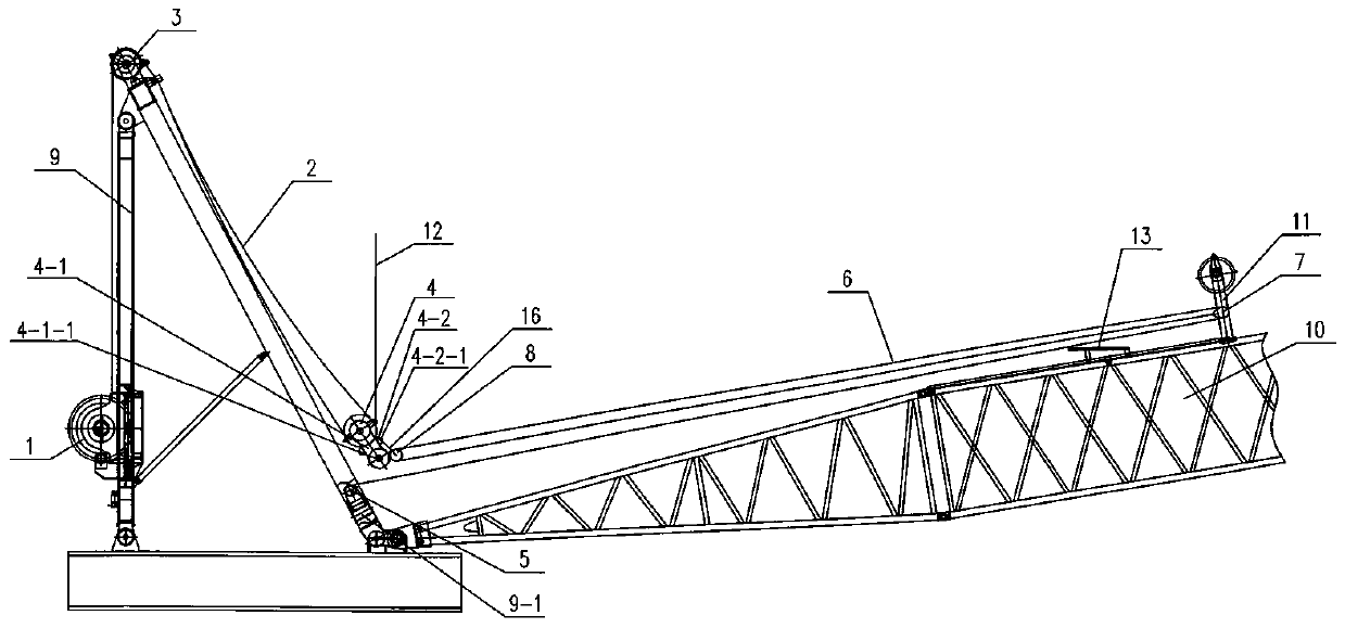 Variable-amplitude movable pulley block winding and unwinding device convenient for transition