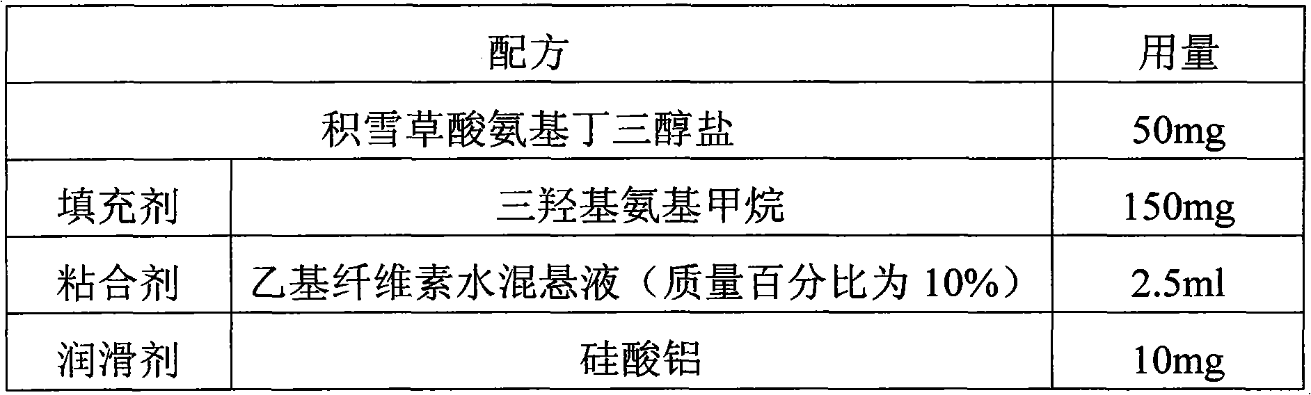 Asiatic acid salt hard capsule and preparation method thereof