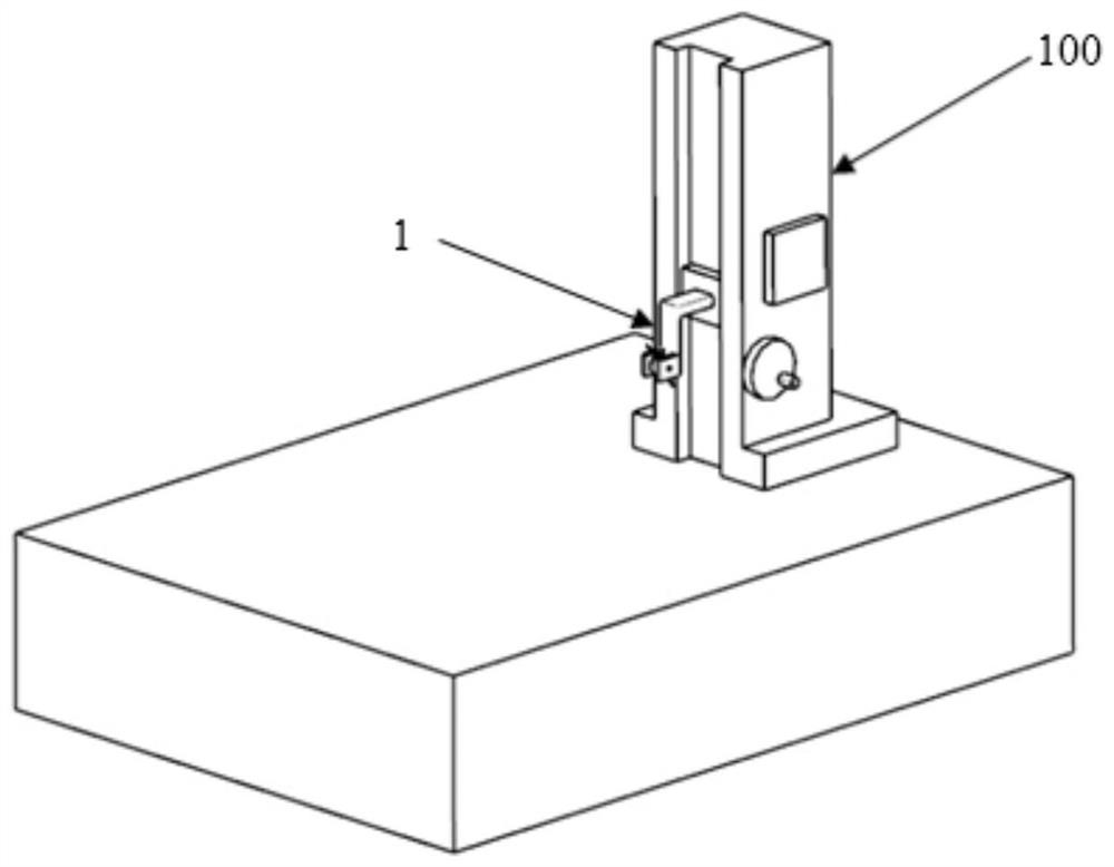 Adjustable groove depth measuring device and measuring method