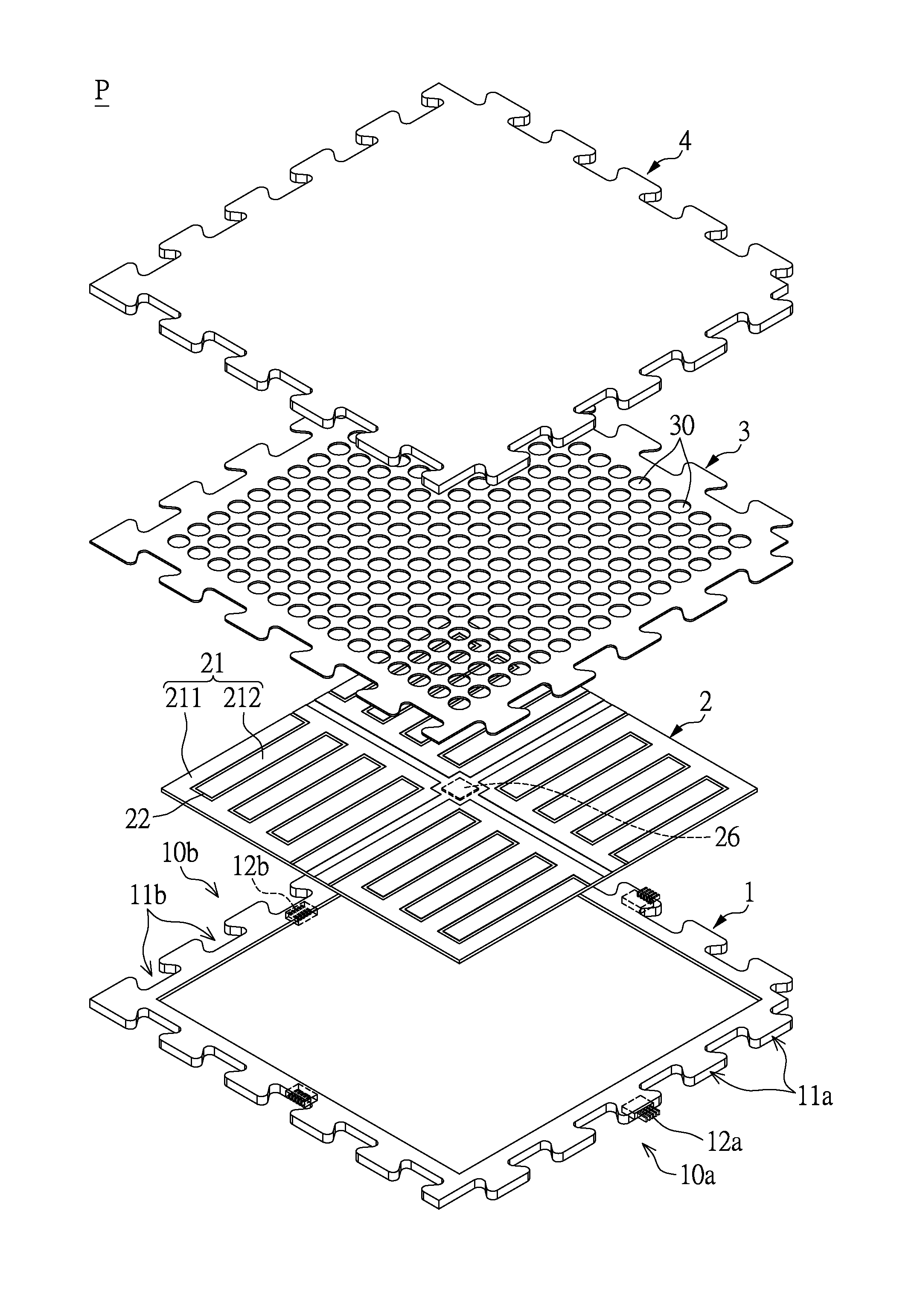 Activity-sensing ground pad and pad assembly having the same