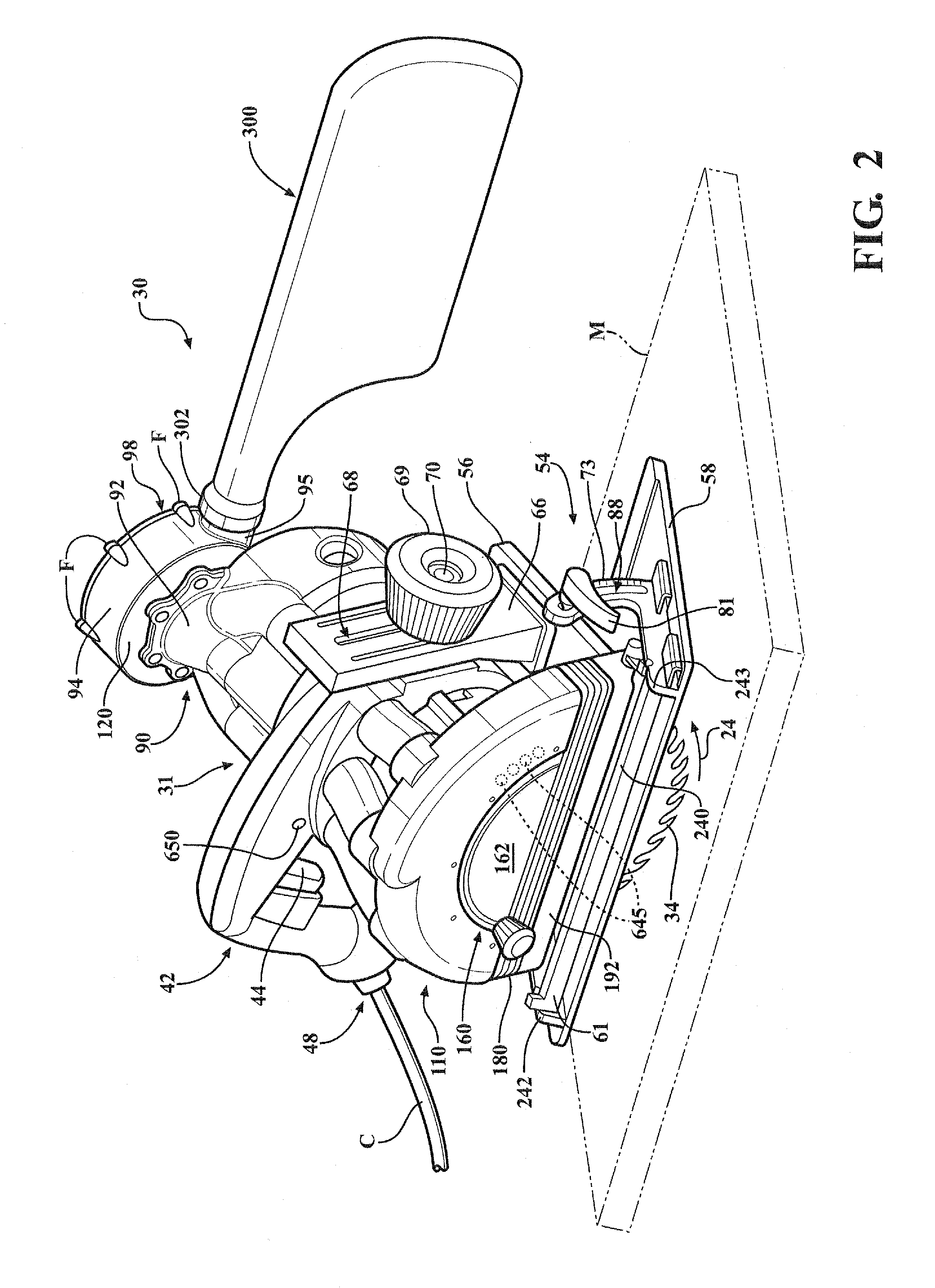 Portable cutting device with on-board debris collection