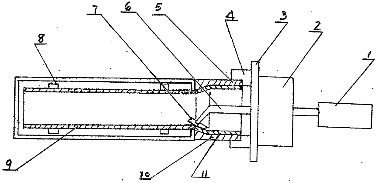 Welding process for welding device of plastic winding structure wall socket pipe