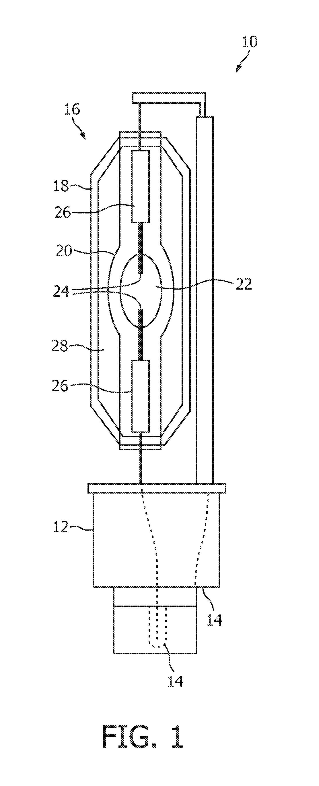 Thorium-free discharge lamp