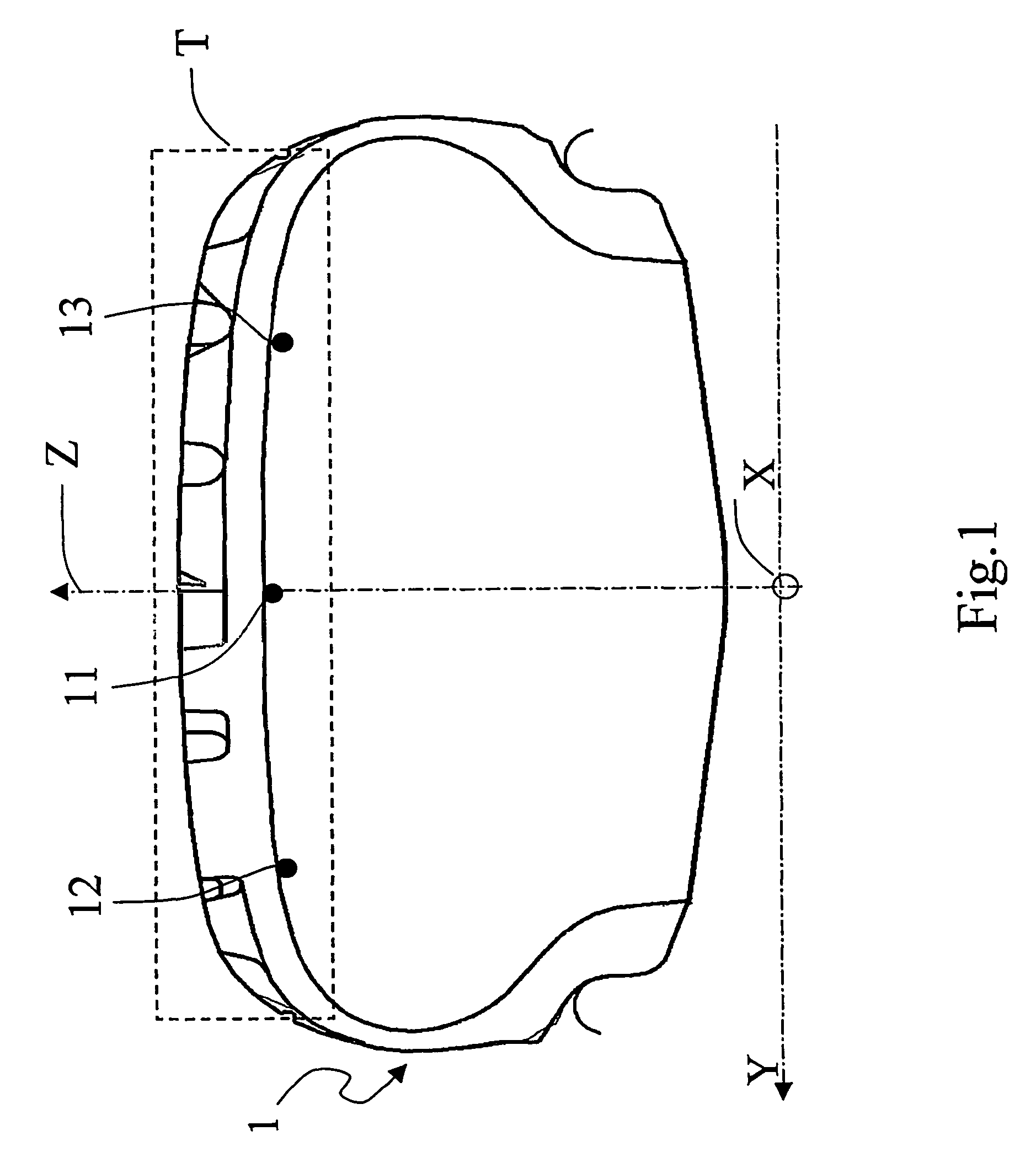 Tyre, wheel, method and system for monitoring the tyre, and method for controlling a vehicle
