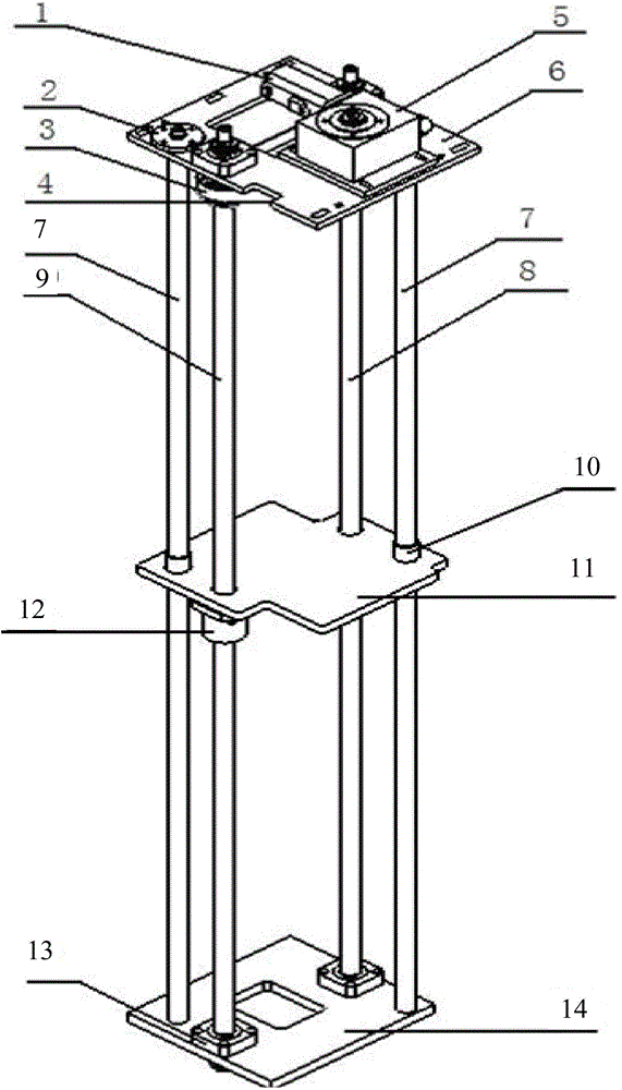 Double-screw synchronous lifting mechanism