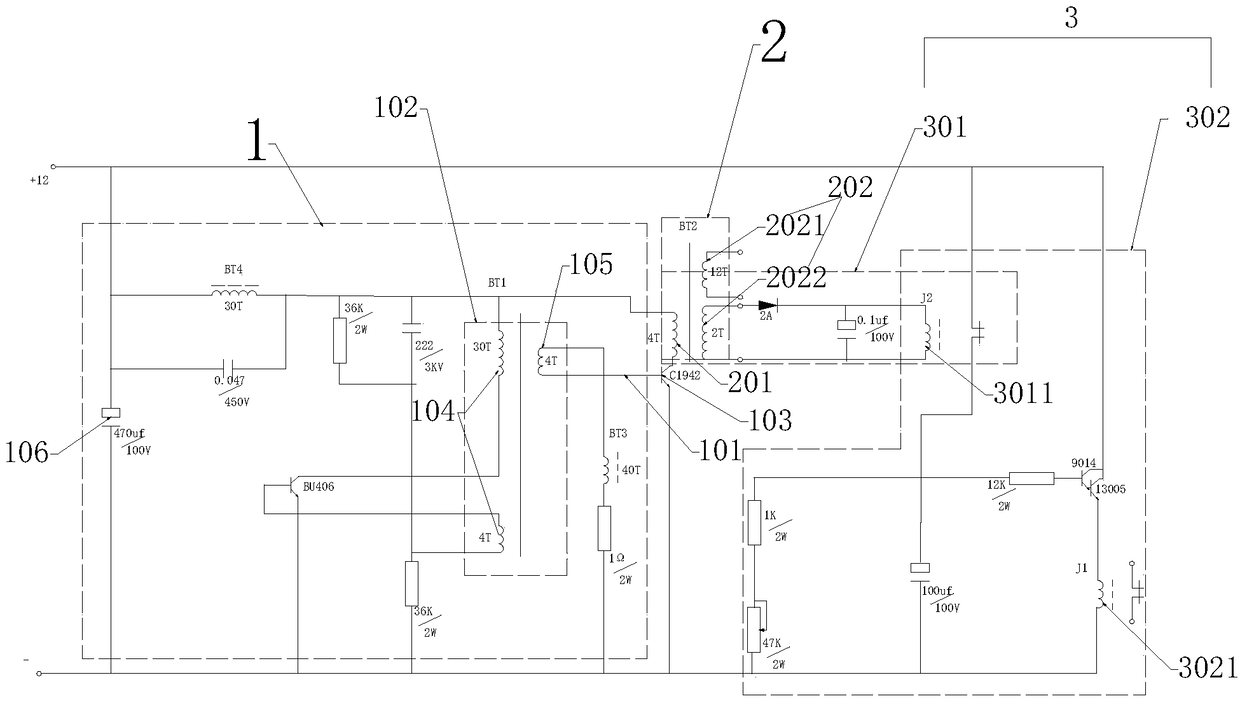 High-efficiency interception power-saving control circuit