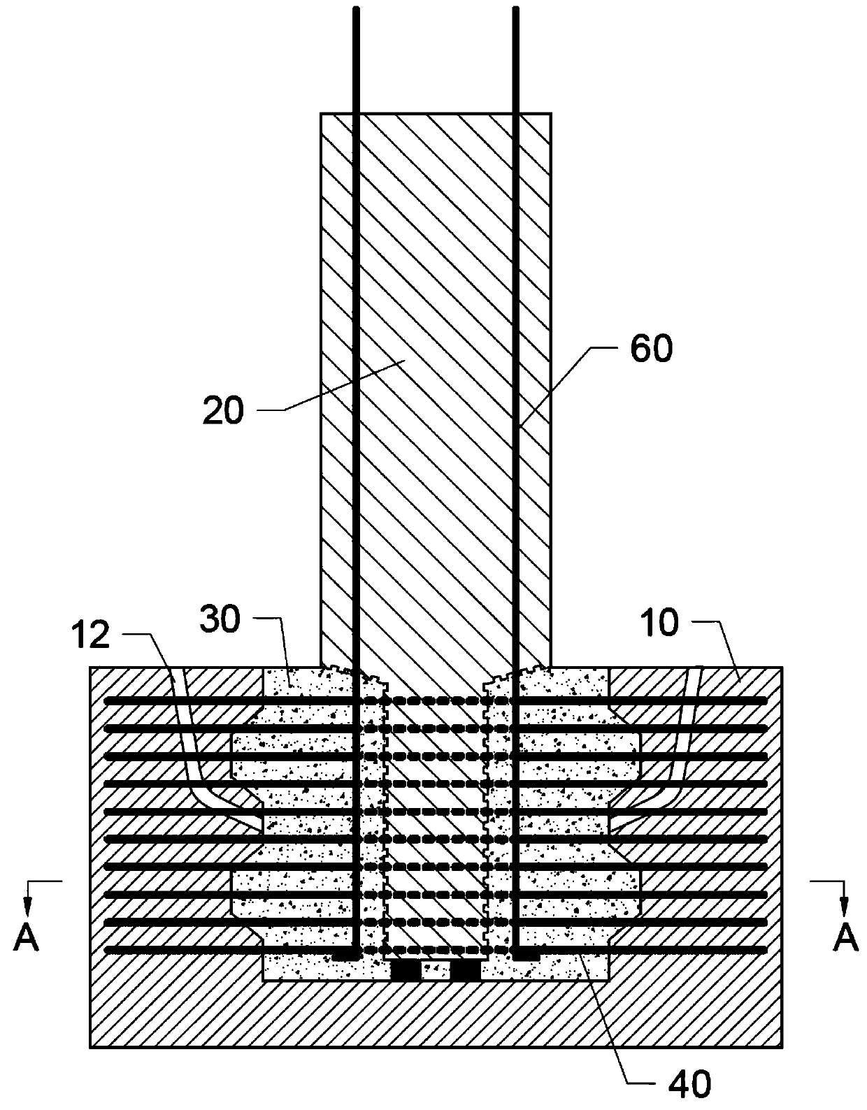 Connecting structure and construction method for assembly type bridge pier column and bearing platform