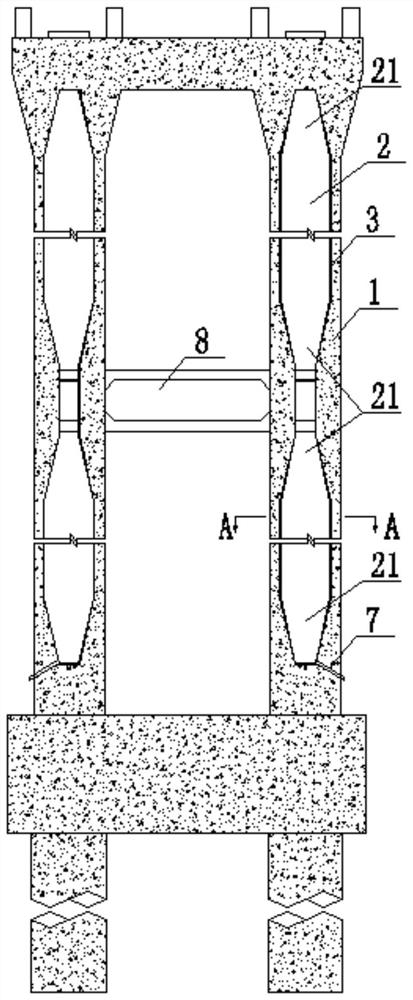 Steel-concrete composite structure pier suitable for high-intensity area and construction method of steel-concrete composite structure pier