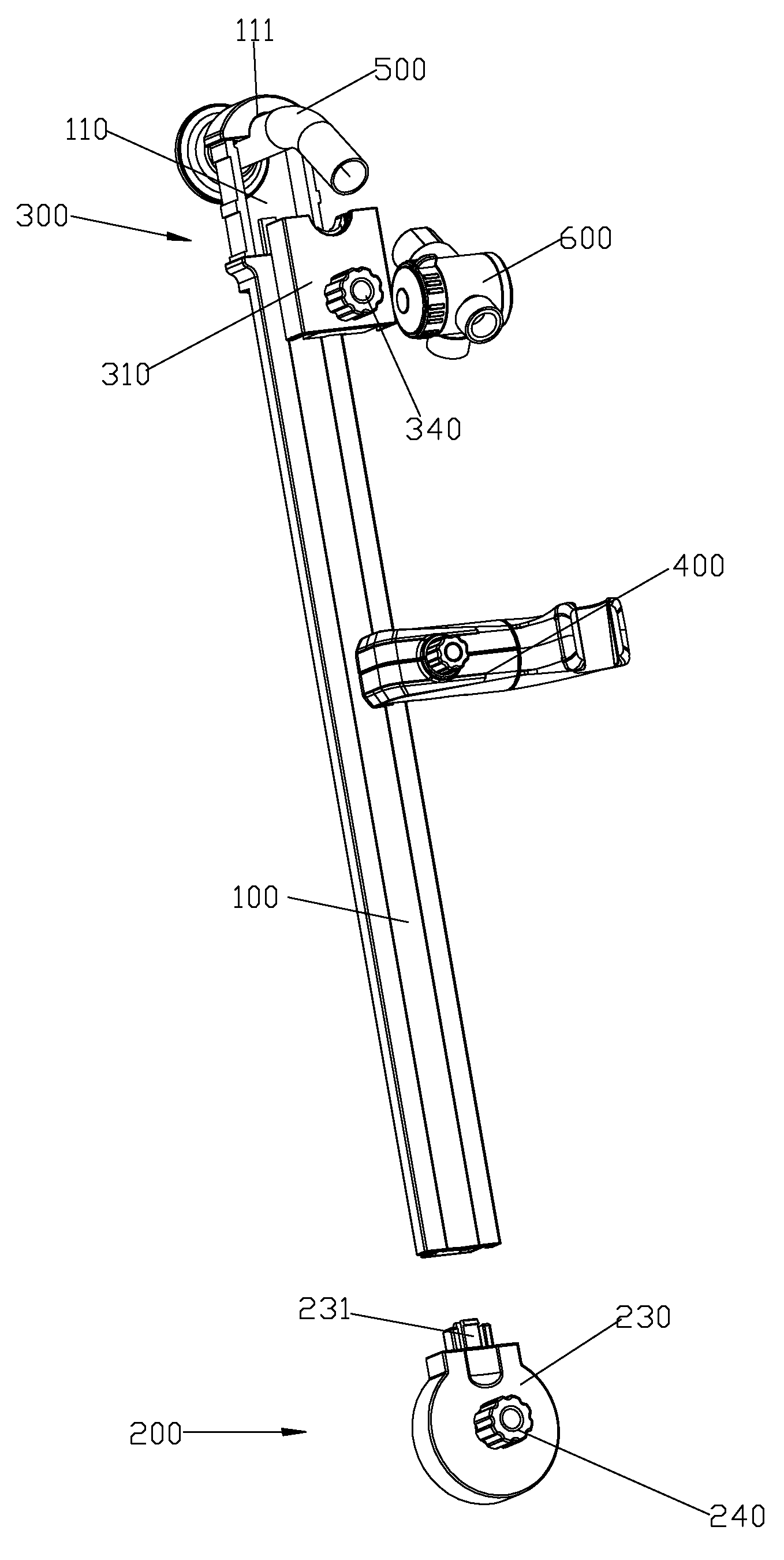 Lifting rod device of shower