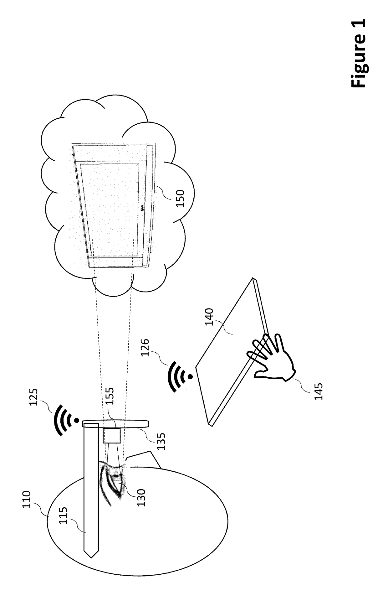 Apparatus und method for rendering a virtual monitor on smart ophthalmic devices in augmented reality environments