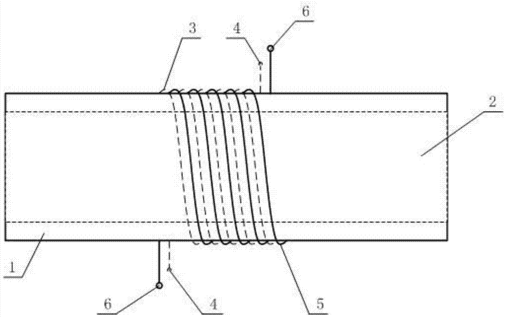 Two-phase flow holdup measurement method based on electromagnetic eddy current detection