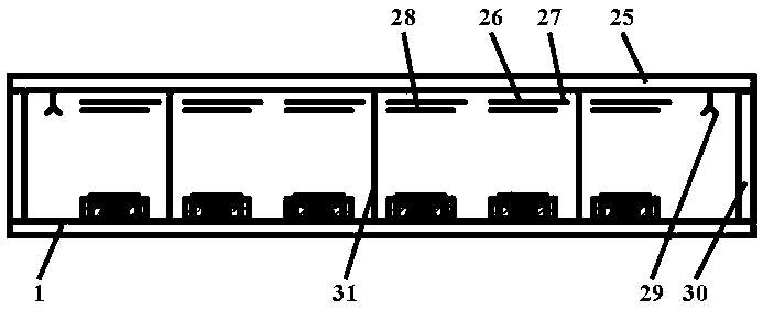 Light-emitting display with multi-angle straight arc combined with silver-gated different slope surface segmented large-side cathode structure