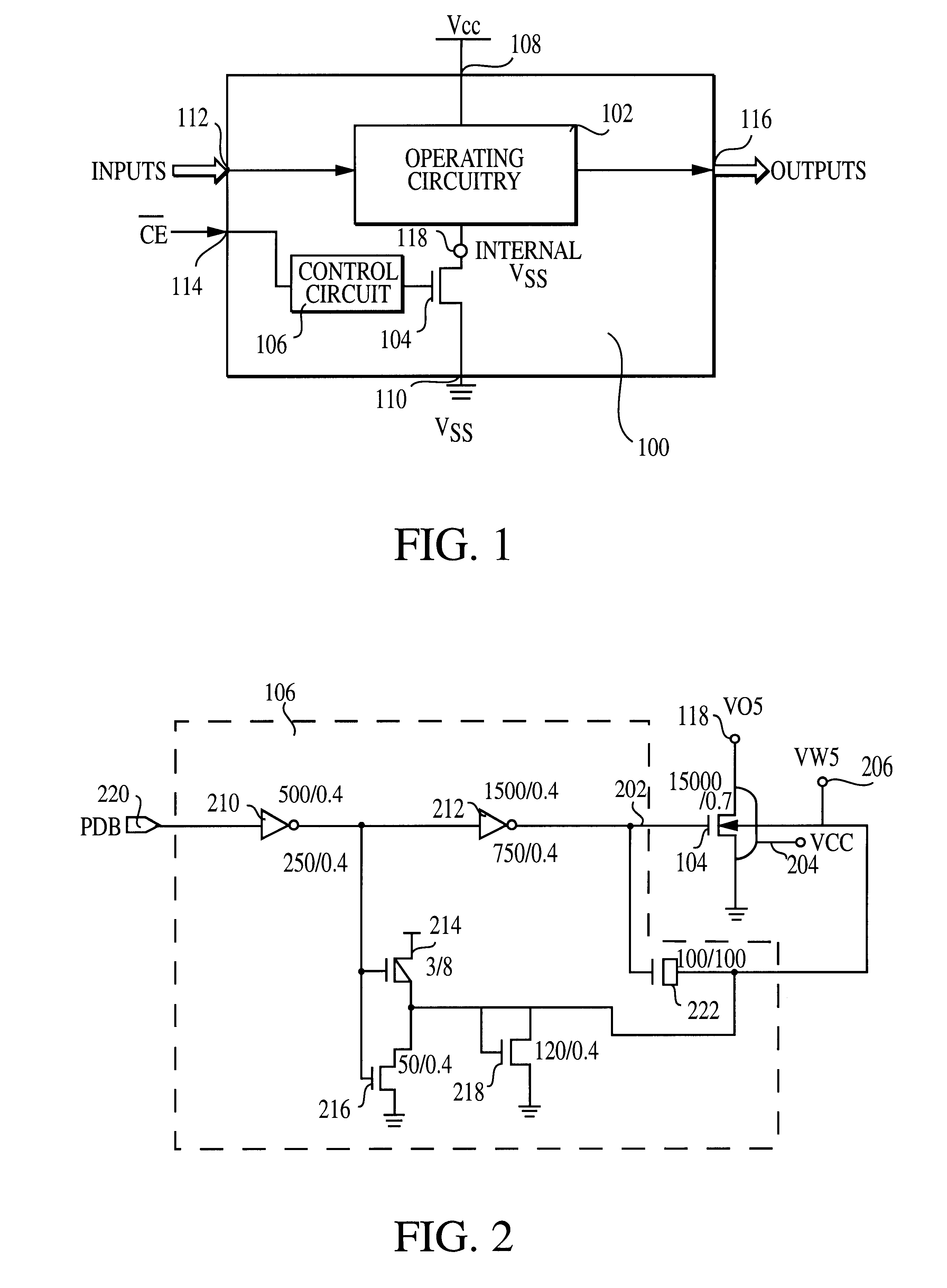 Use of biased high threshold voltage transistor to eliminate standby current in low voltage integrated circuits