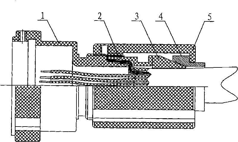 Tail clamping and locking mechanism of low-frequency electric connector