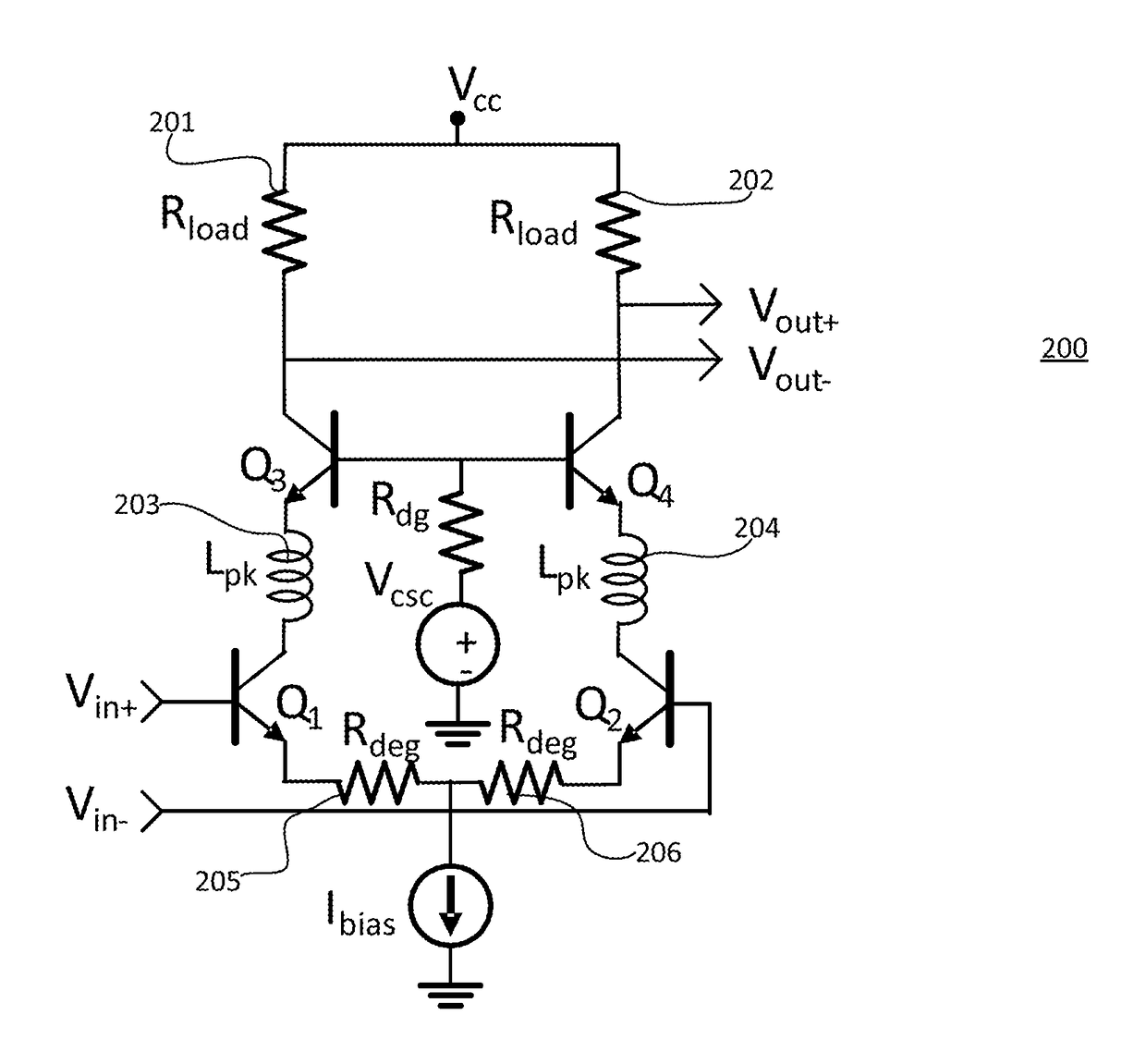 Differential amplifier with extended bandwidth and THD reduction