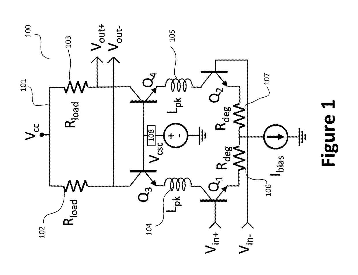 Differential amplifier with extended bandwidth and THD reduction