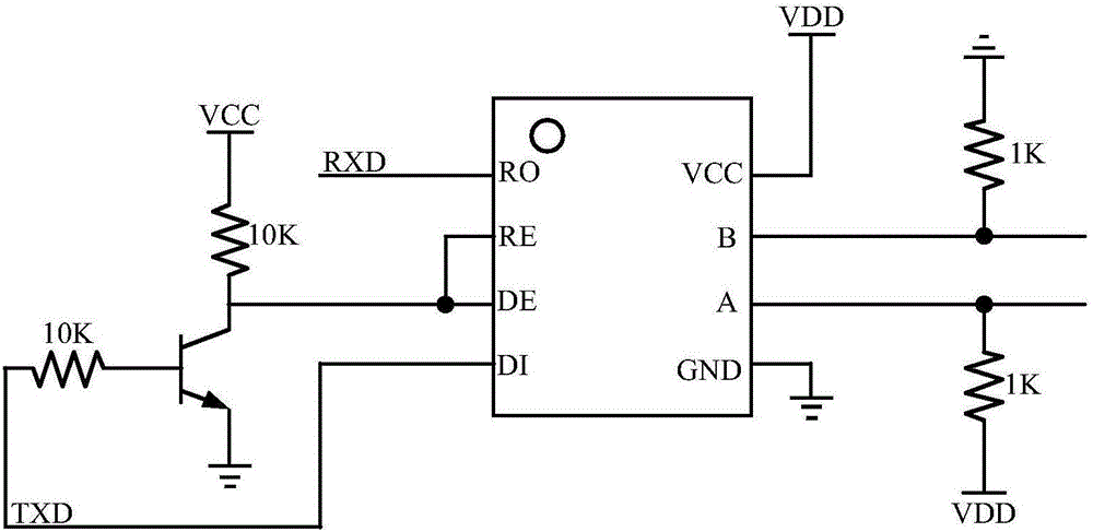 RS-485 interface chip with automatic transceiving function and control method of RS-485 interface chip