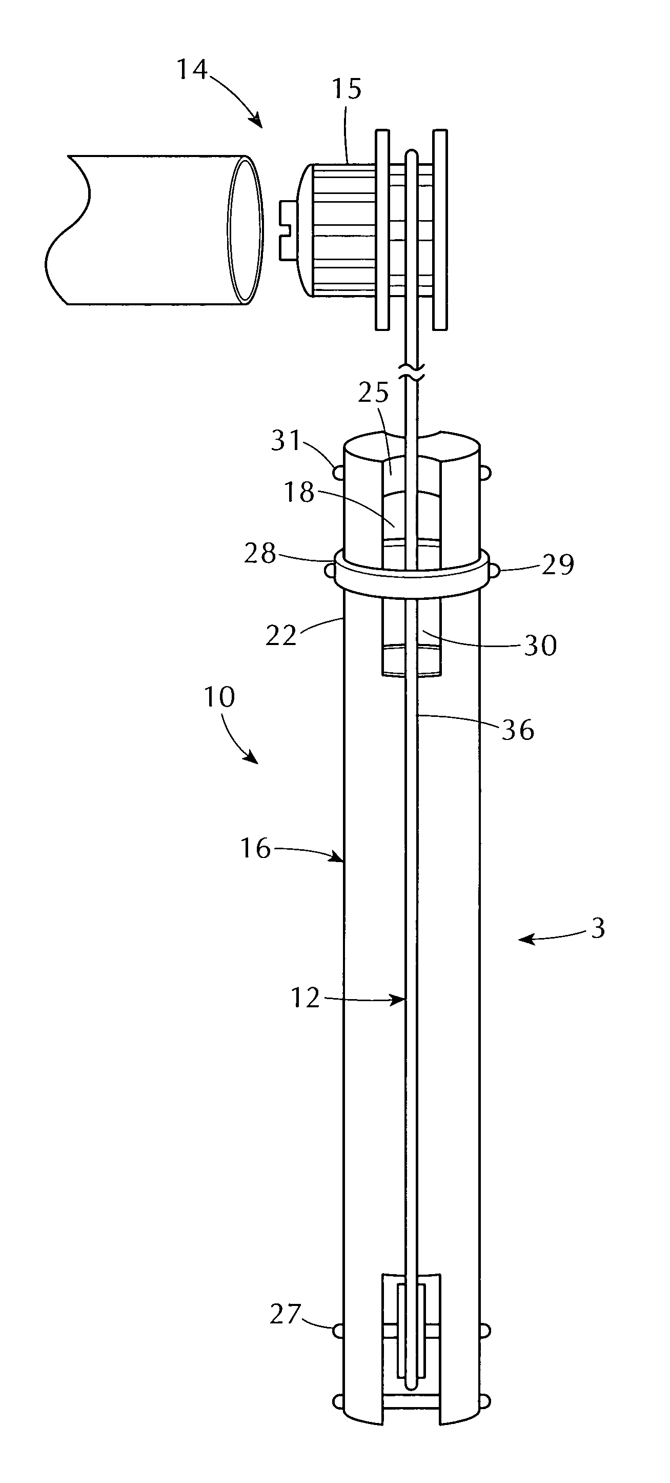 Anti-strangulation apparatus for, and hanging freely with, a looped cord of a window covering device