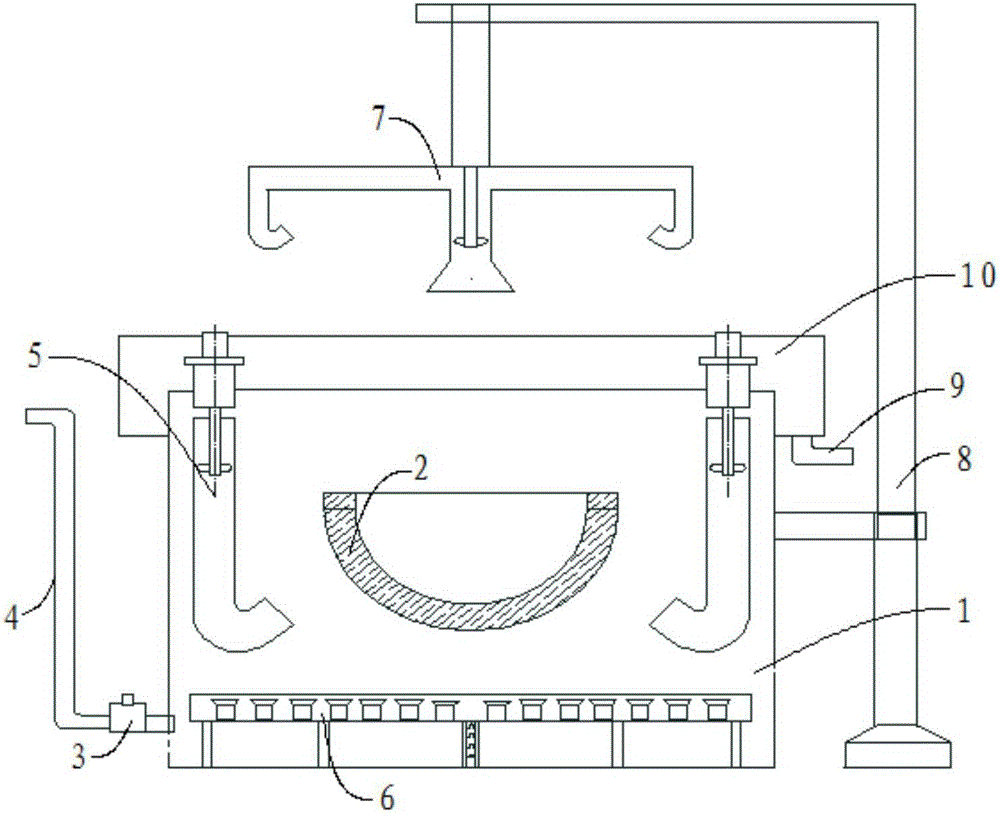 Quenching cooling device for large seal head