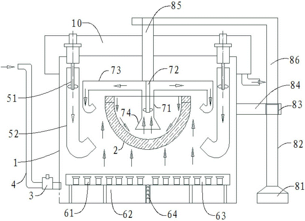 Quenching cooling device for large seal head