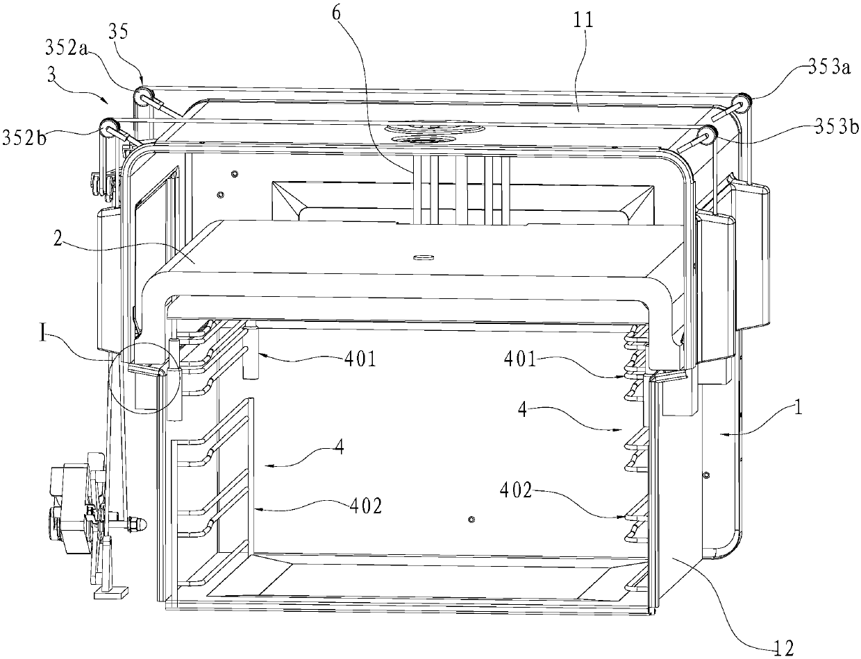 Inner container structure of oven