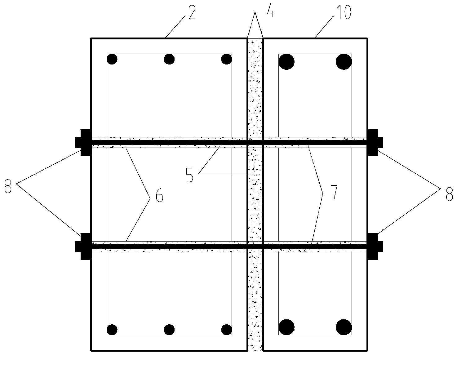Method for using prefabricated reinforced concrete frame to reinforce existing structure through prestressing assembly