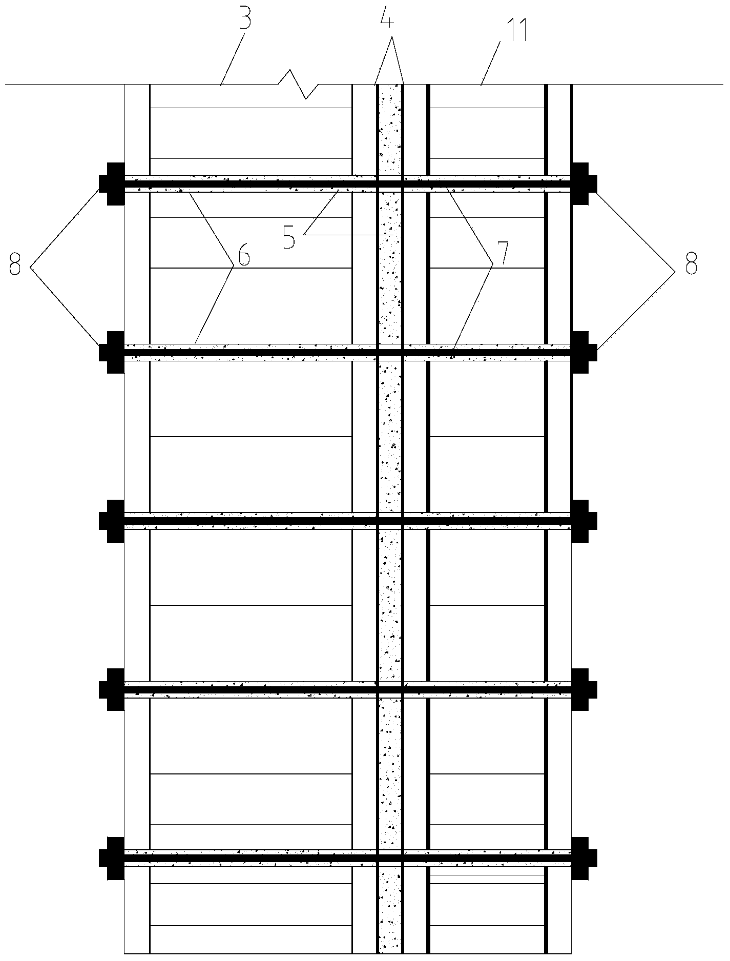 Method for using prefabricated reinforced concrete frame to reinforce existing structure through prestressing assembly