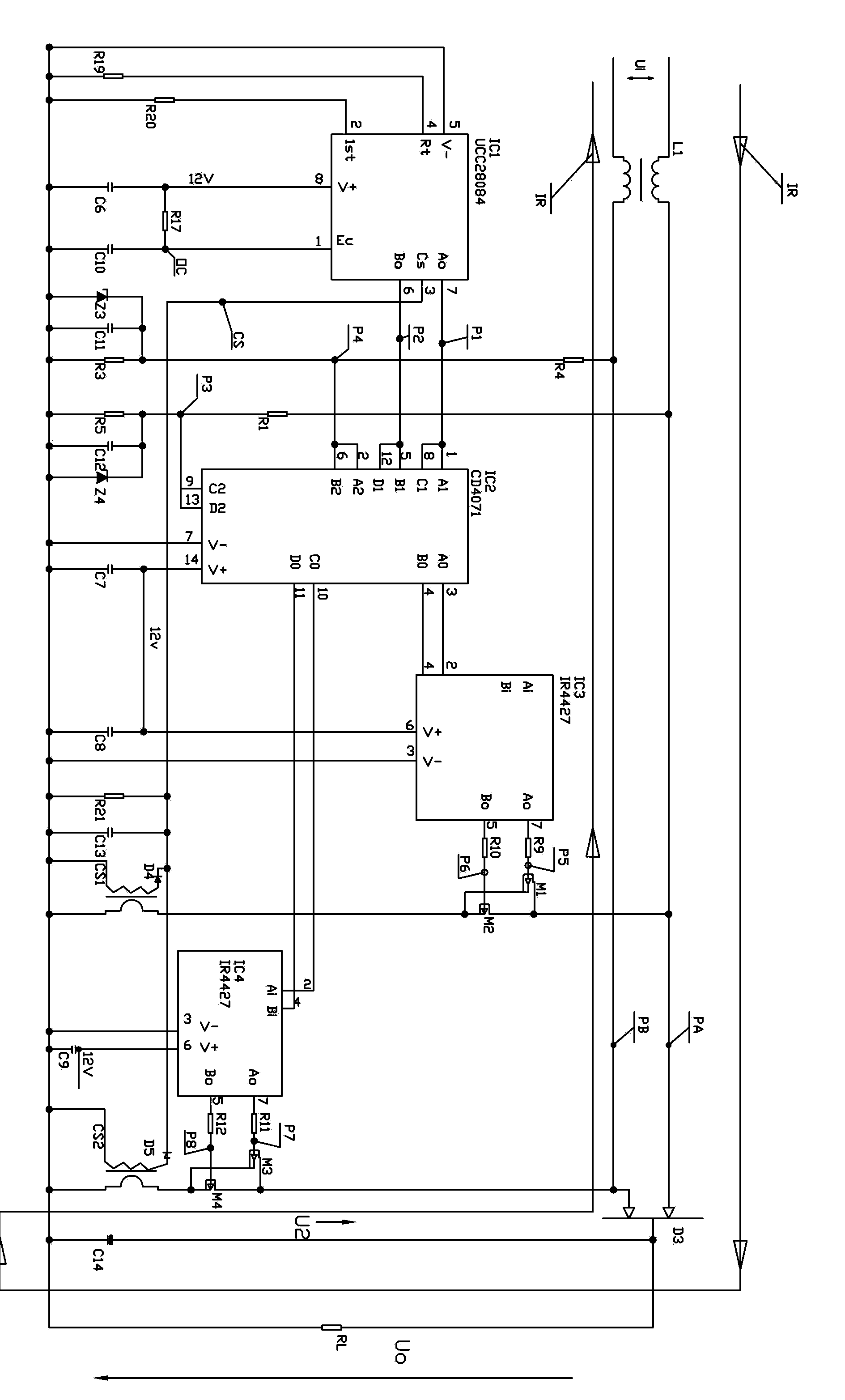 MOS transistor conduction low power consumption anti-jamming circuit
