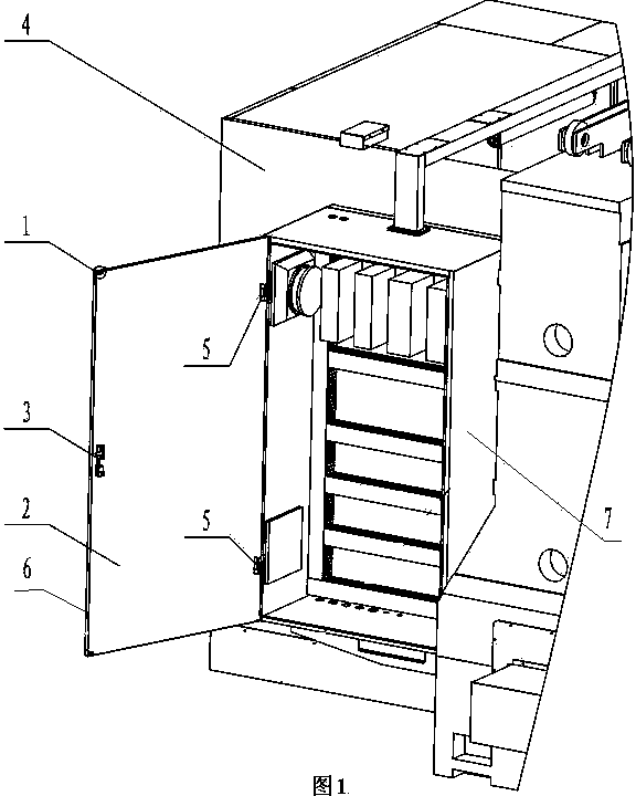 Machining center power distribution cabinet permanent magnet door lock matching device