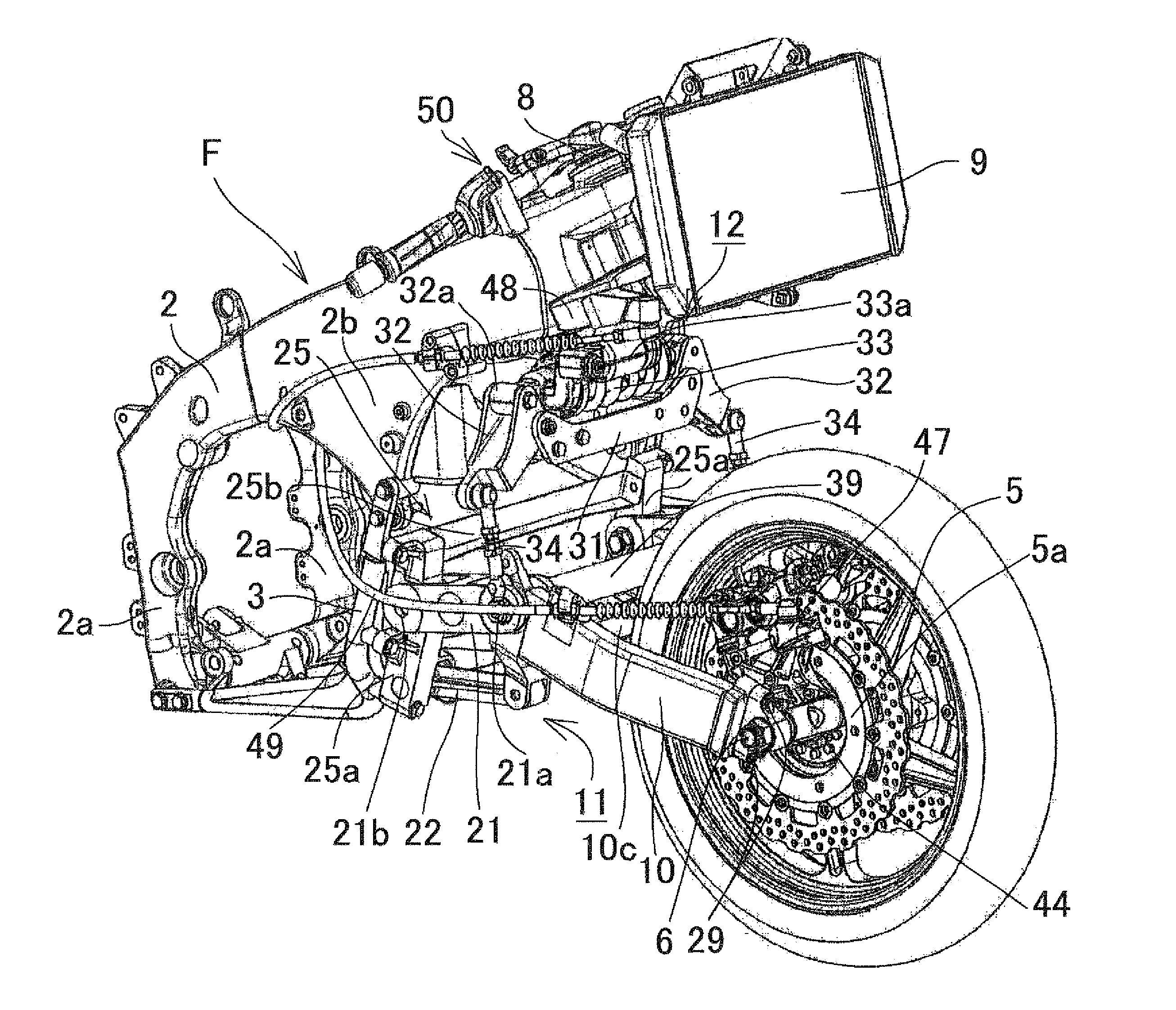 Front wheel supporting structure for straddle-type vehicle