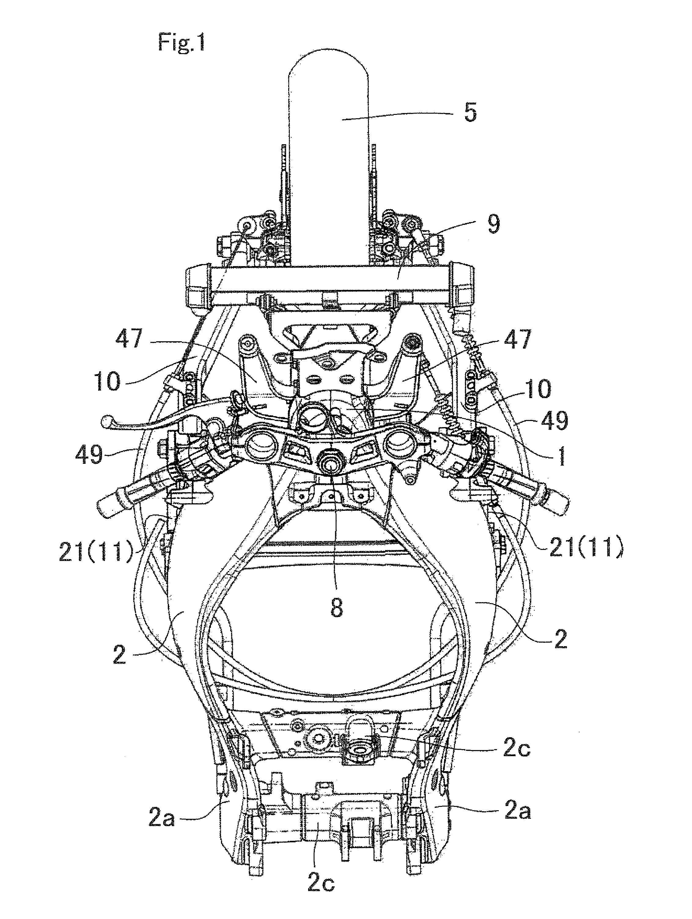 Front wheel supporting structure for straddle-type vehicle