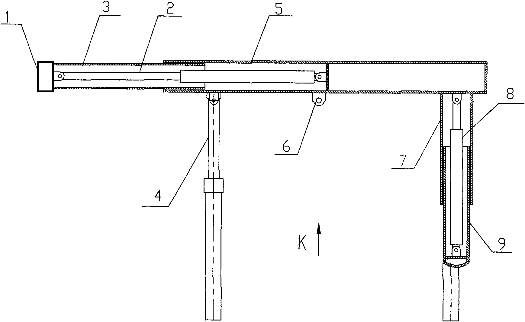 Traction sliding hydraulic support system
