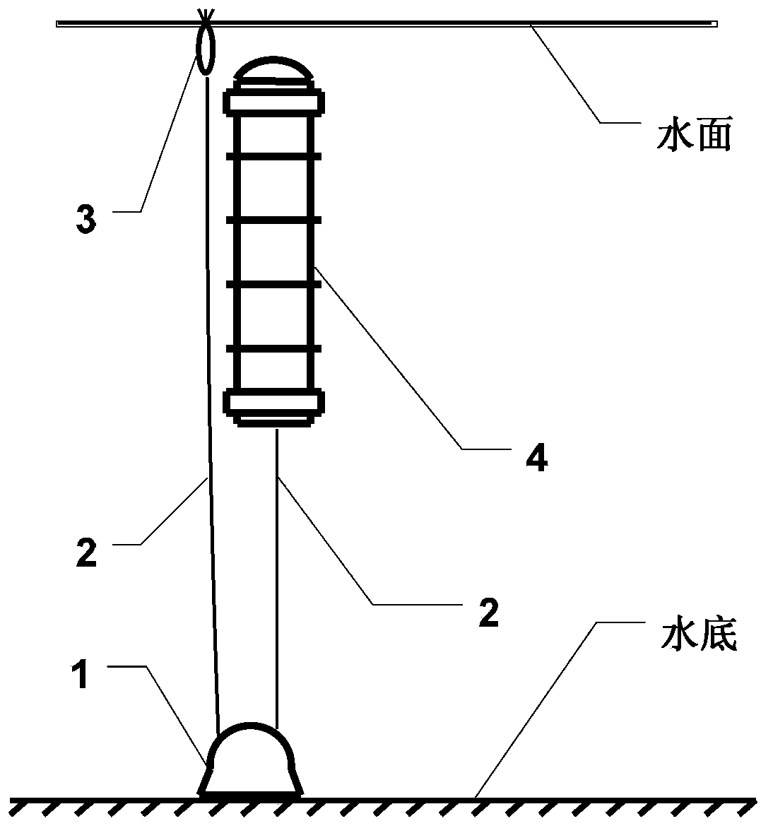 Underwater laying launching device and launching system for air missile launcher as well as control method for launching system