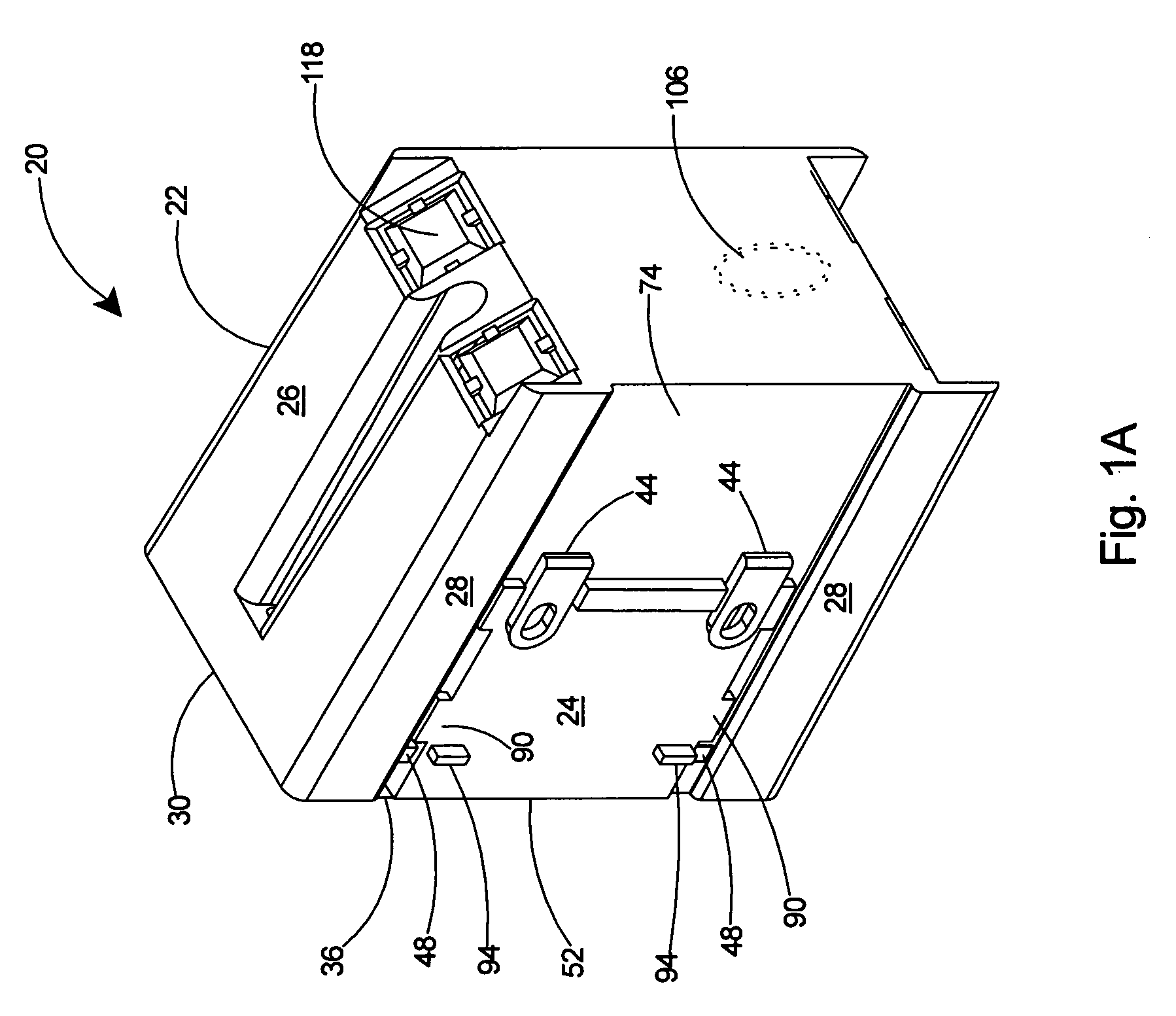 Large volume electrical box with internal mounting arrangement