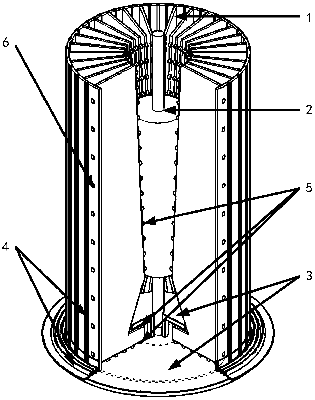 Model test device and method for cylinder side pressure test in loose medium