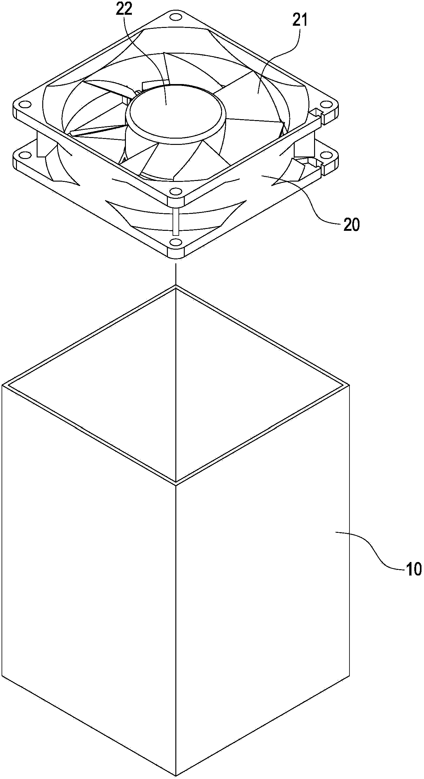 Centrifugal fan with axial flow wind direction