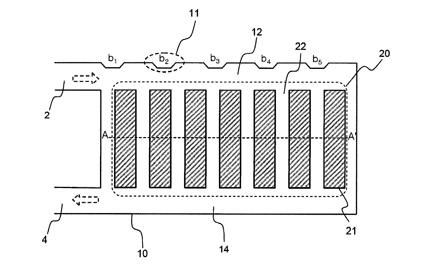 Middle or large-sized battery pack case providing improved distribution uniformity of coolant flux