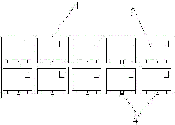 Grid type container and grid type freight car