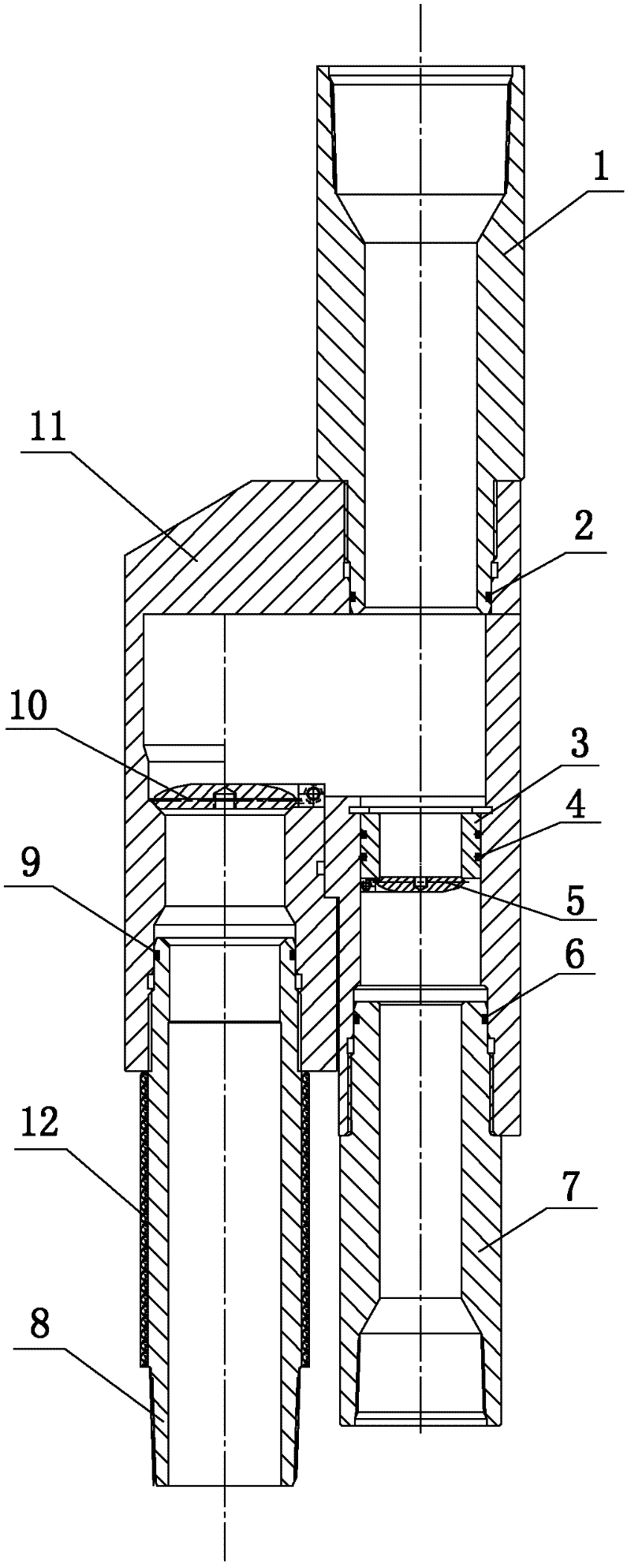 Double-channel injection and production switching device