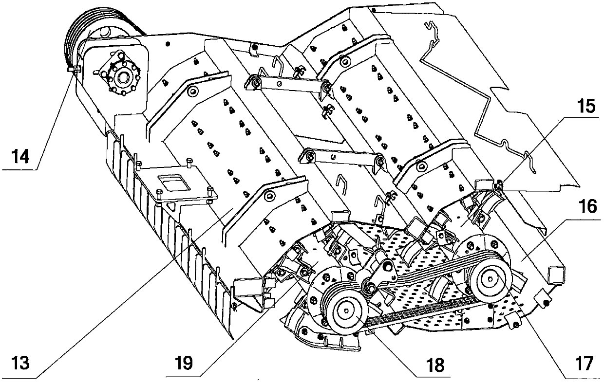 Double cutter shaft cutting and crushing device