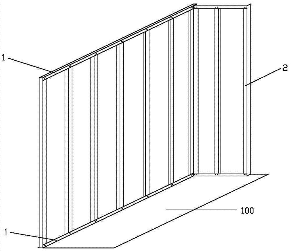 Indoor seamless splicing secondary lightweight partition wall system and rapid construction method of partition wall