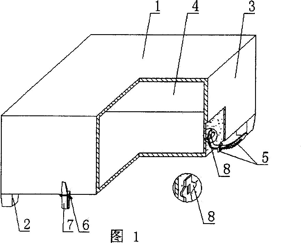 Hollow casing for in-site casting concrete filling