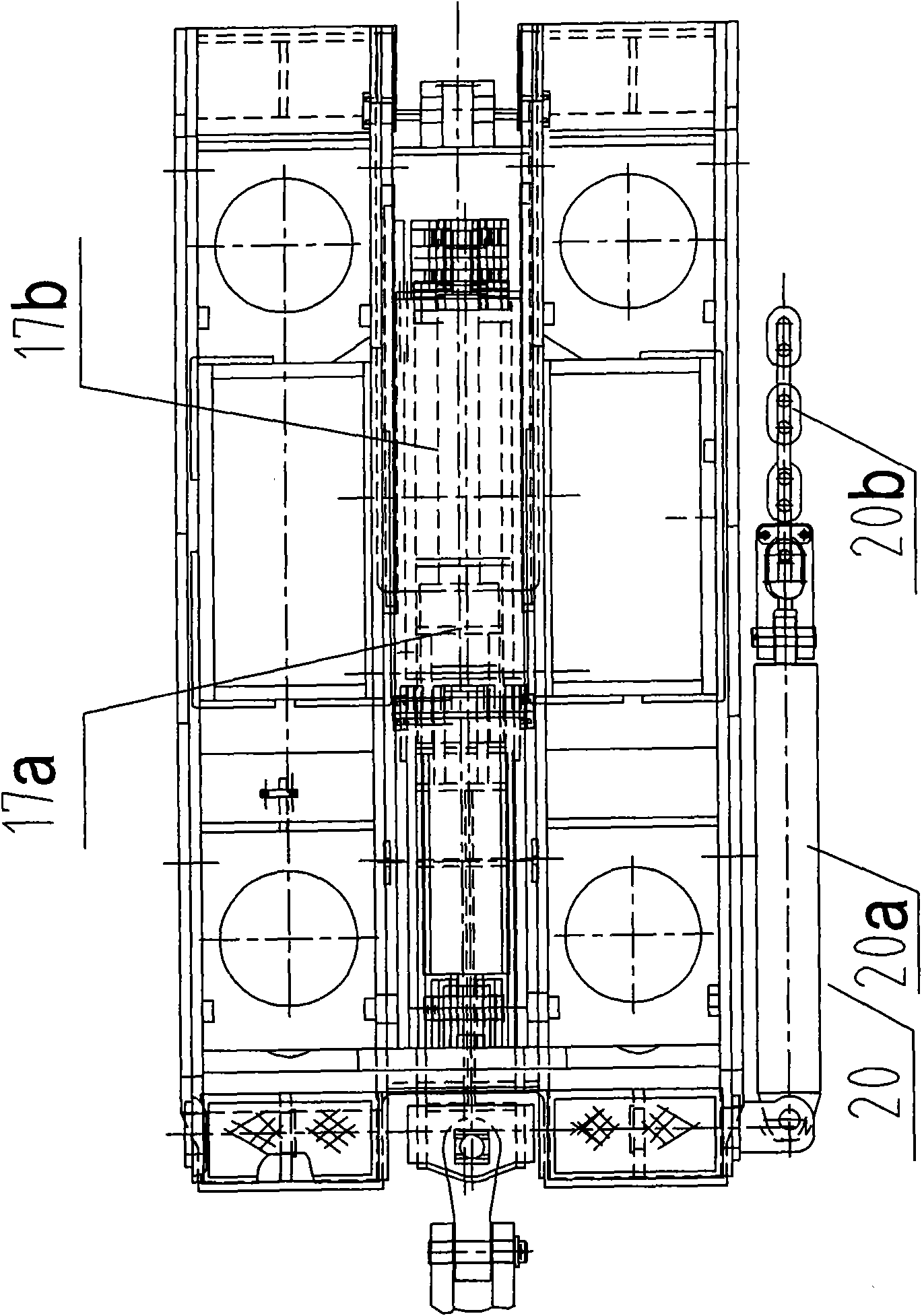 Large-channel straight guide type caving-coal transitional hydraulic bracket