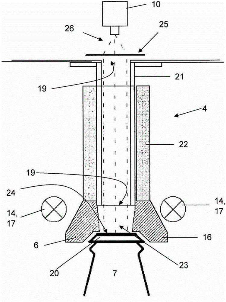 Container handling device and method for inspecting containers therefrom