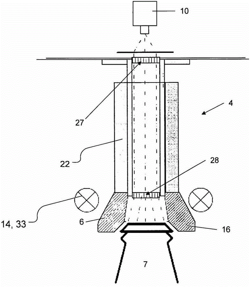 Container handling device and method for inspecting containers therefrom