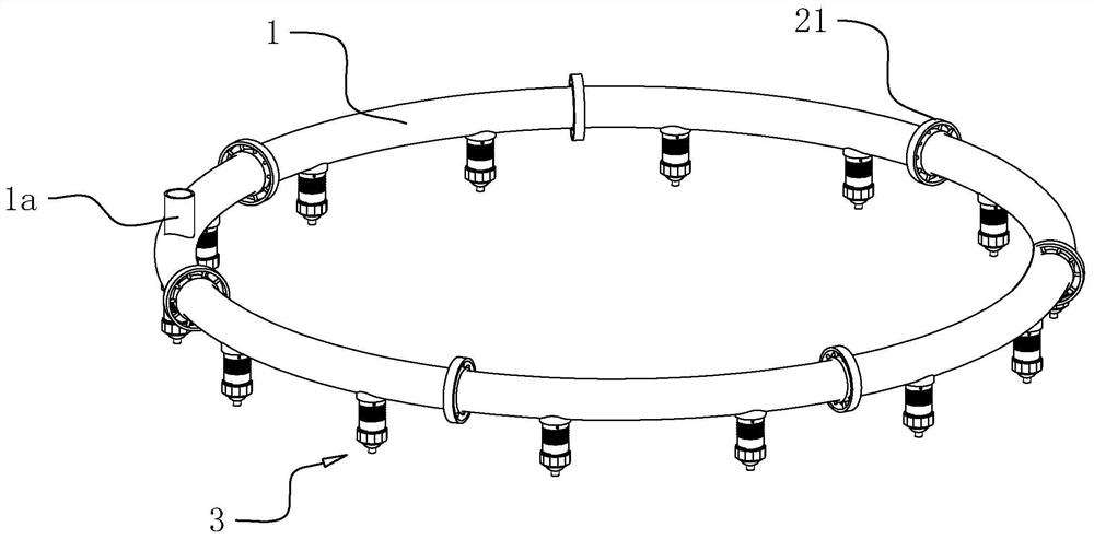 Double-fluid atomization spray ring