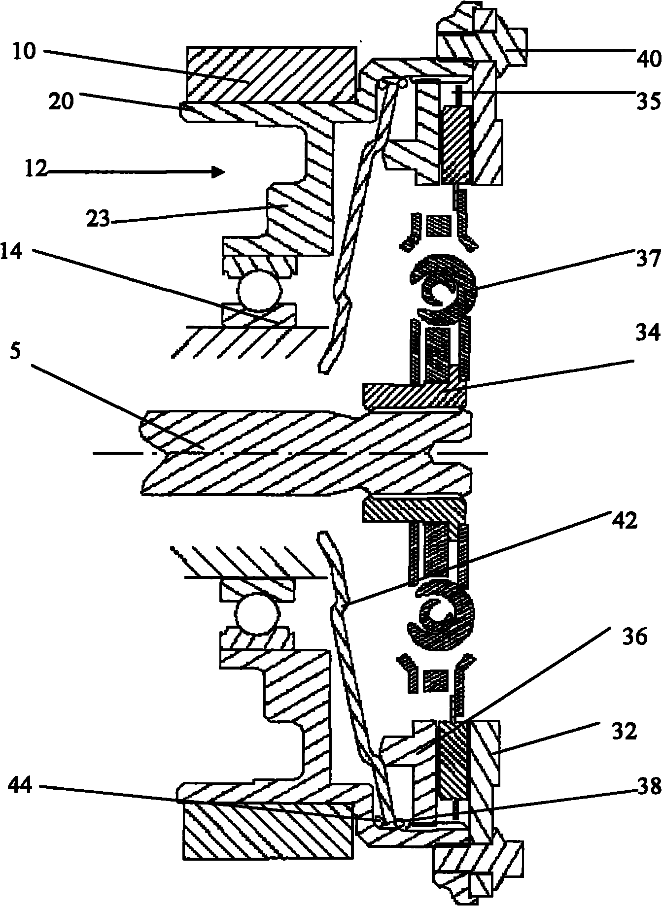 Normally-disengaged clutch integrated in motor rotor bracket and vehicle comprising same