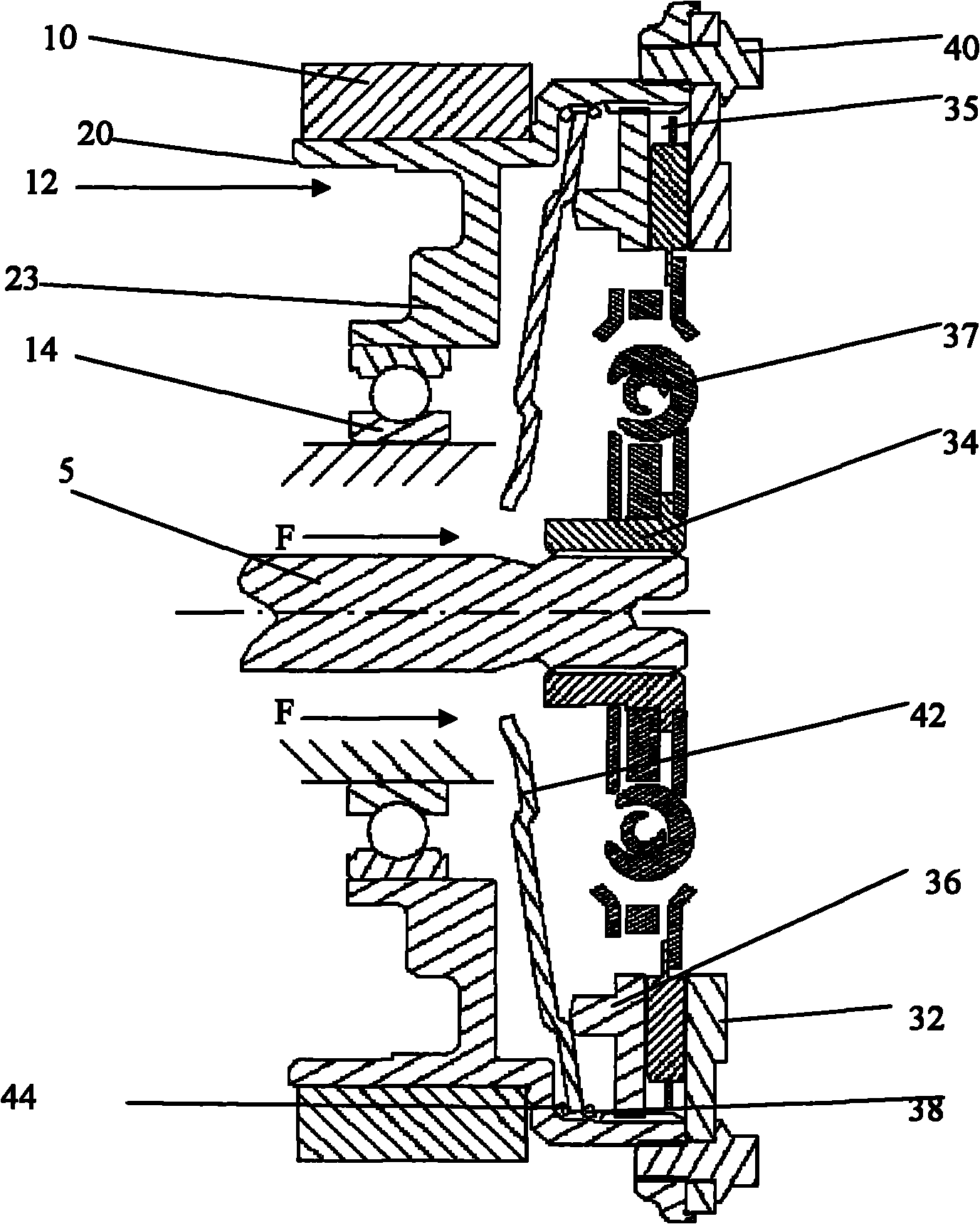 Normally-disengaged clutch integrated in motor rotor bracket and vehicle comprising same