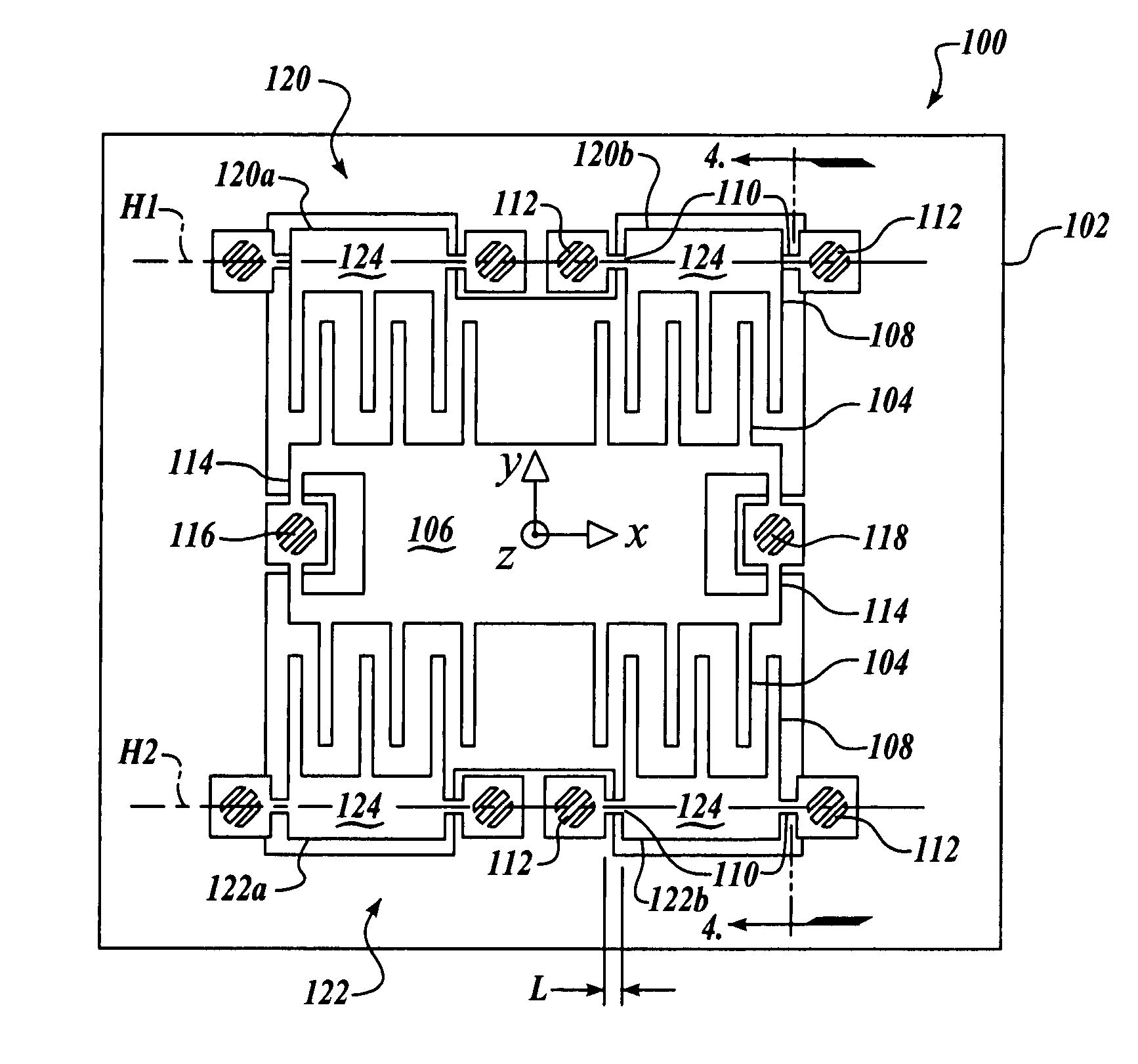 Out-of-plane compensation suspension for an accelerometer